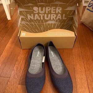 allbirds Women's Wool Ballet Flats in Dark Charcoal/Navy